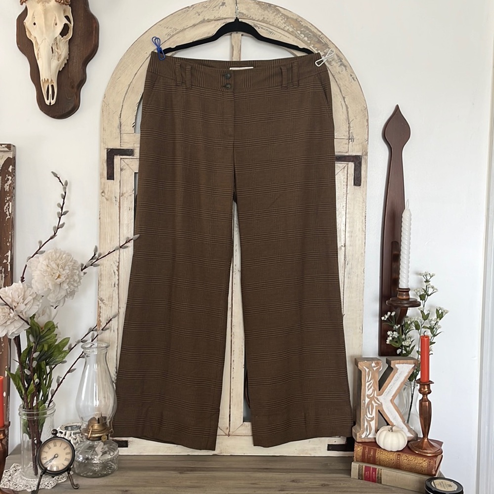 Michael Kors Brown Plaid Trousers